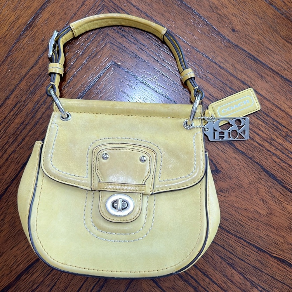 Coach Yellow Leather Handbag
